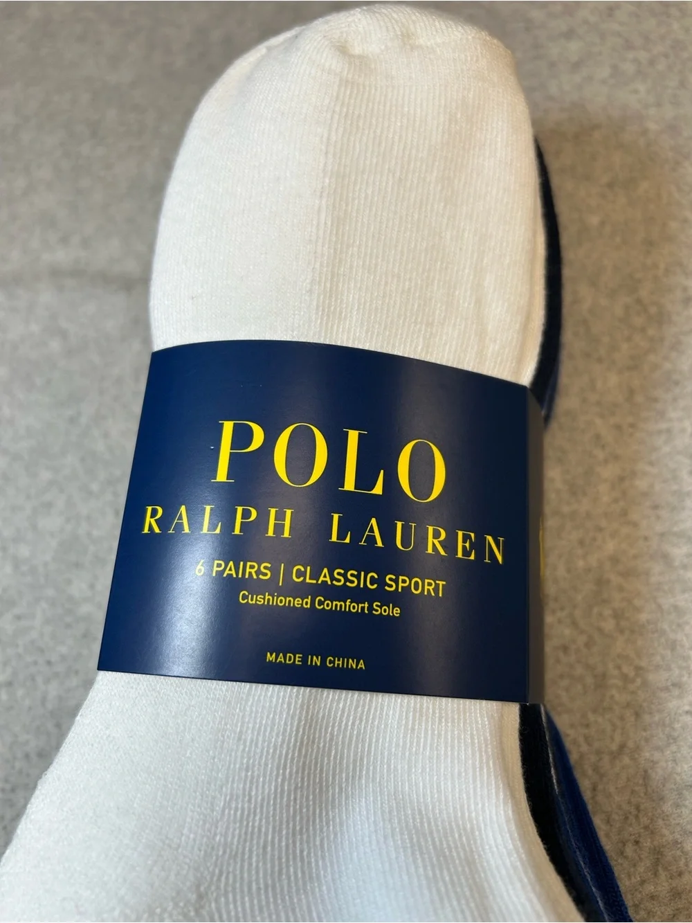 Polo Ralph Lauren Men's Socks Classic Spellout Logo Ankle Cut Sport 6 Pairs NWT